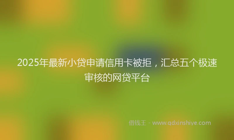2025年最新小贷申请信用卡被拒，汇总五个极速审核的网贷平台
