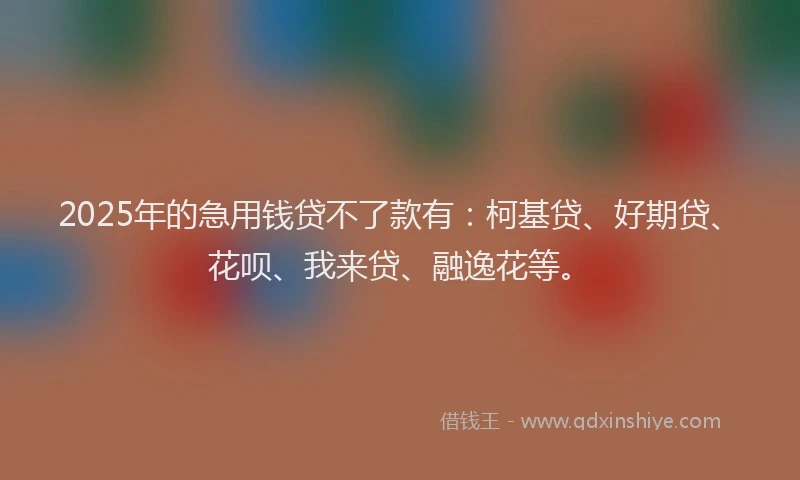 2025年的急用钱贷不了款有：柯基贷、好期贷、花呗、我来贷、融逸花等。