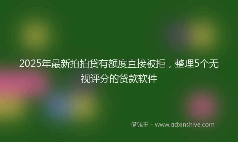 2025年最新拍拍贷有额度直接被拒，整理5个无视评分的贷款软件