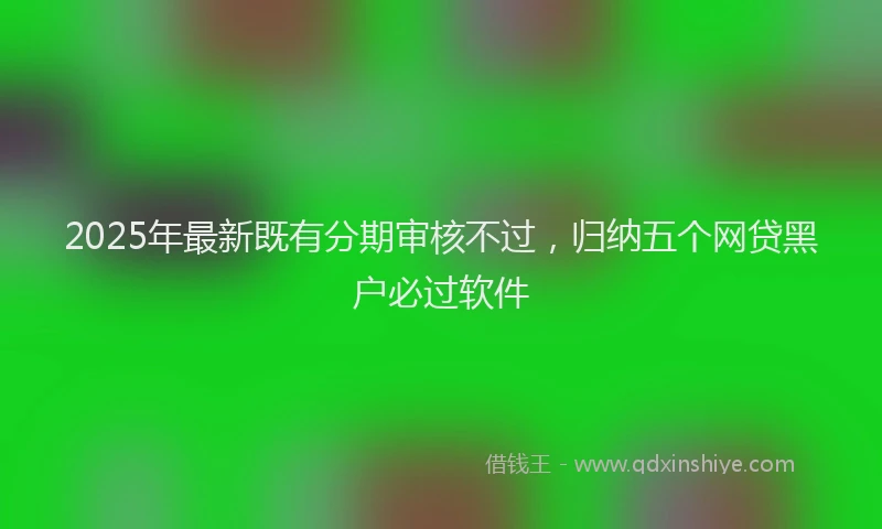 2025年最新既有分期审核不过，归纳五个网贷黑户必过软件