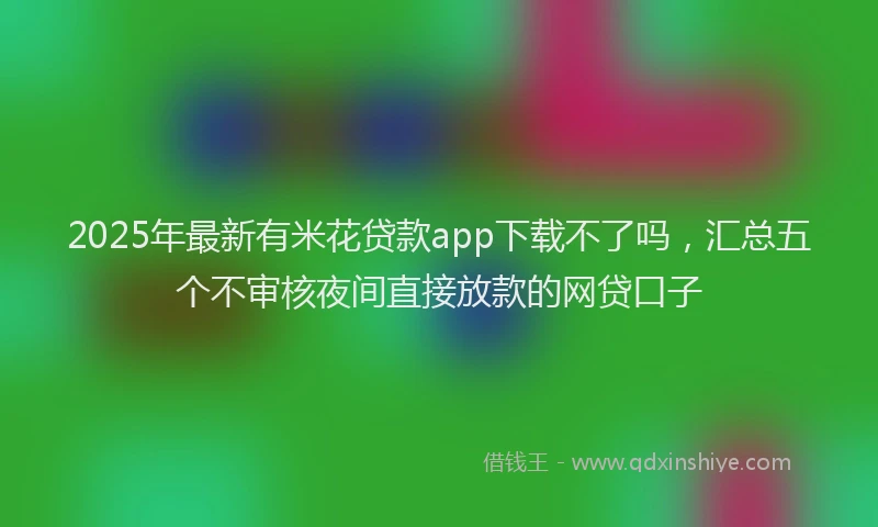 2025年最新有米花贷款app下载不了吗，汇总五个不审核夜间直接放款的网贷口子