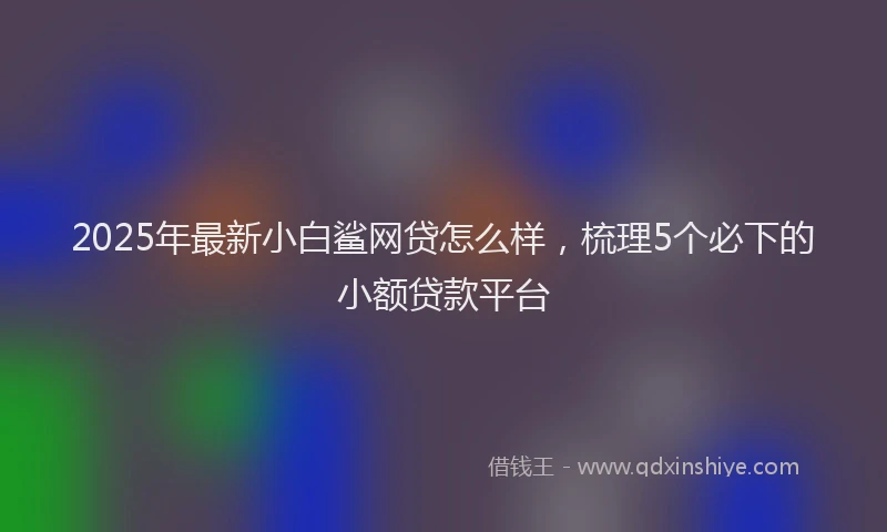 2025年最新小白鲨网贷怎么样，梳理5个必下的小额贷款平台