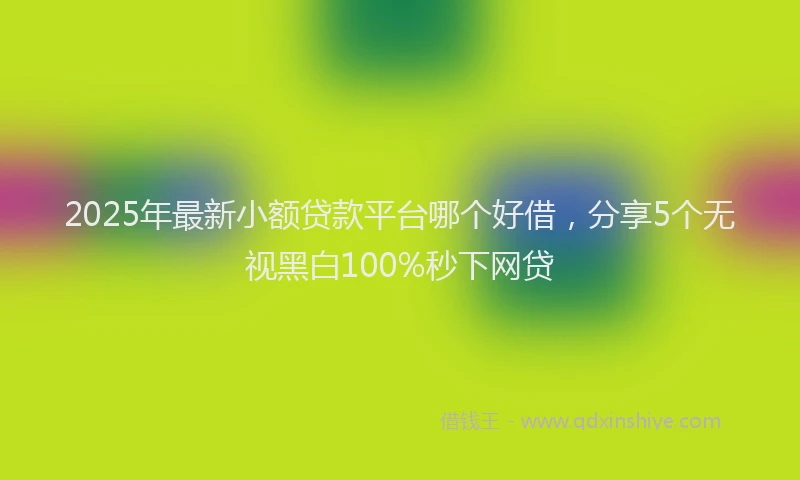 2025年最新小额贷款平台哪个好借，分享5个无视黑白100%秒下网贷