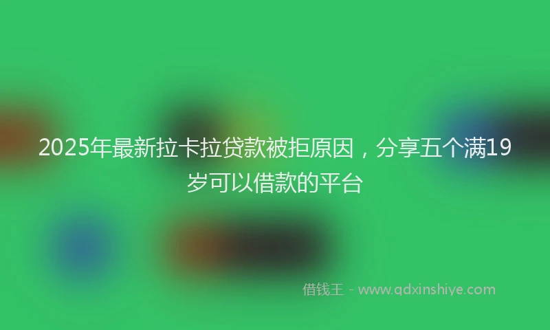 2025年最新拉卡拉贷款被拒原因，分享五个满19岁可以借款的平台