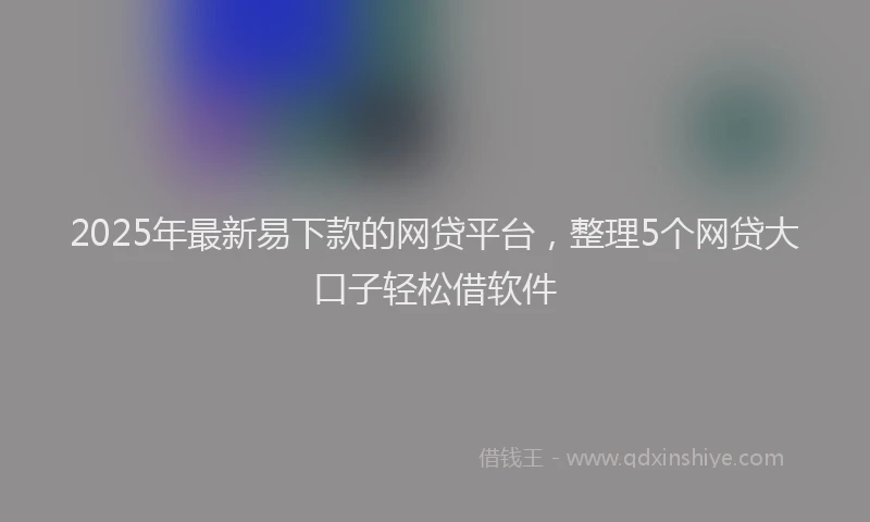 2025年最新易下款的网贷平台，整理5个网贷大口子轻松借软件