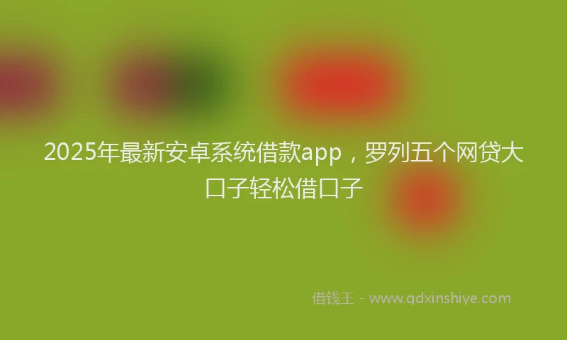 2025年最新安卓系统借款app，罗列五个网贷大口子轻松借口子