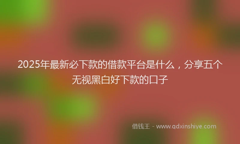 2025年最新必下款的借款平台是什么，分享五个无视黑白好下款的口子