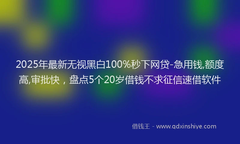 2025年最新无视黑白100%秒下网贷-急用钱,额度高,审批快，盘点5个20岁借钱不求征信速借软件