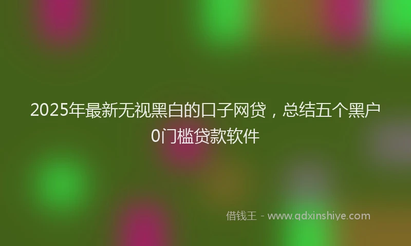 2025年最新无视黑白的口子网贷，总结五个黑户0门槛贷款软件