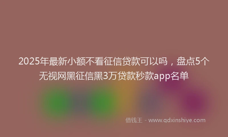 2025年最新小额不看征信贷款可以吗，盘点5个无视网黑征信黑3万贷款秒款app名单