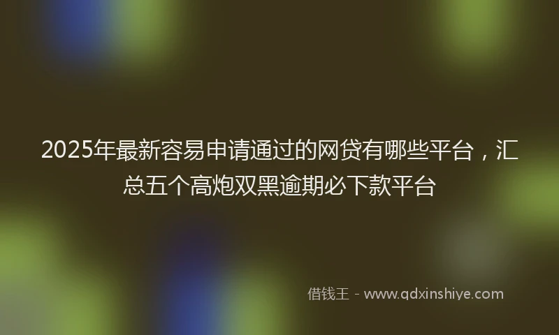 2025年最新容易申请通过的网贷有哪些平台，汇总五个高炮双黑逾期必下款平台