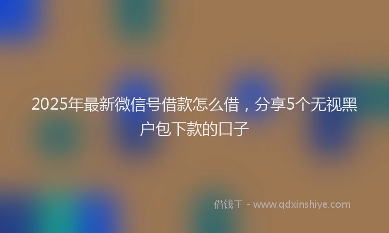 2025年最新微信号借款怎么借，分享5个无视黑户包下款的口子