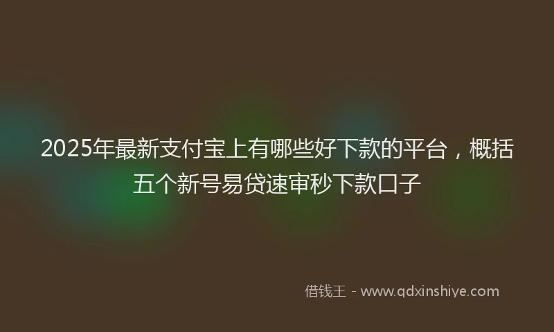 2025年最新支付宝上有哪些好下款的平台，概括五个新号易贷速审秒下款口子