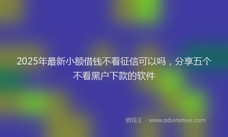 2025年最新小额借钱不看征信可以吗，分享五个不看黑户下款的软件