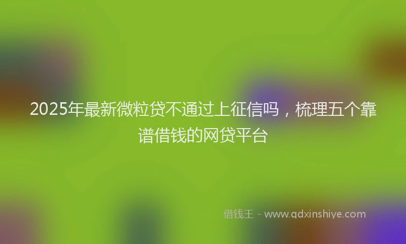 2025年最新微粒贷不通过上征信吗，梳理五个靠谱借钱的网贷平台