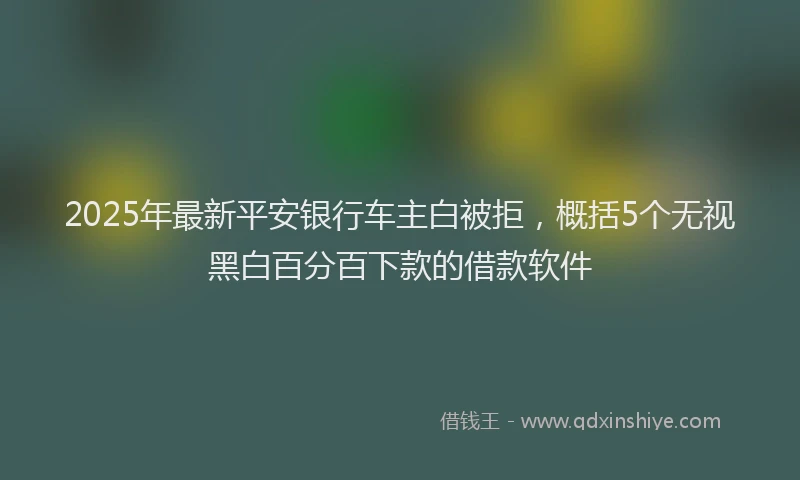 2025年最新平安银行车主白被拒，概括5个无视黑白百分百下款的借款软件