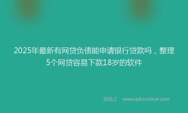 2025年最新有网贷负债能申请银行贷款吗，整理5个网贷容易下款18岁的软件
