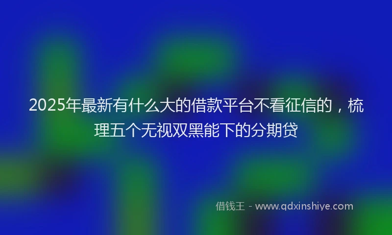 2025年最新有什么大的借款平台不看征信的，梳理五个无视双黑能下的分期贷