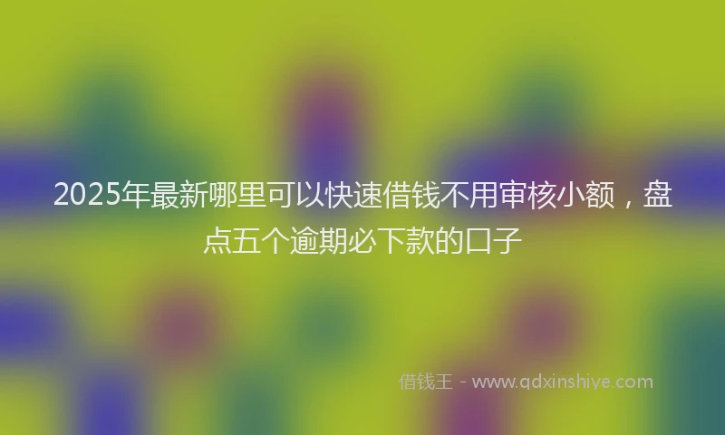 2025年最新哪里可以快速借钱不用审核小额，盘点五个逾期必下款的口子