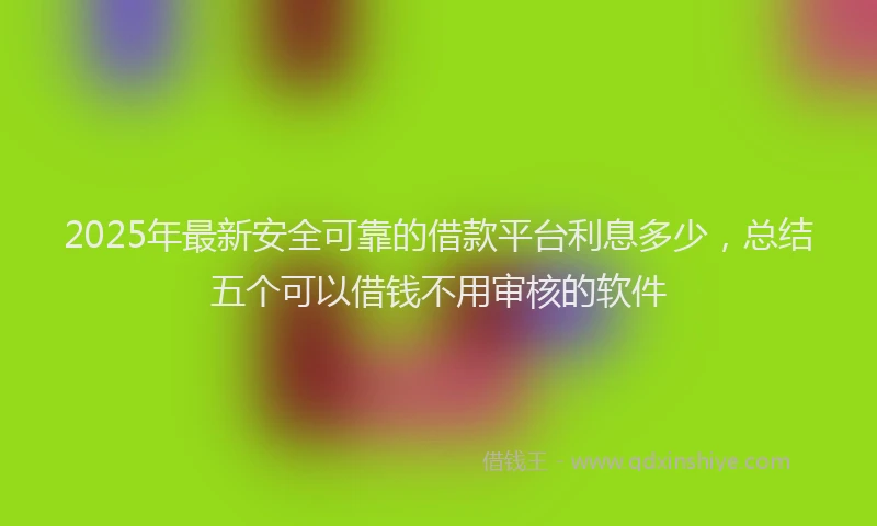 2025年最新安全可靠的借款平台利息多少，总结五个可以借钱不用审核的软件