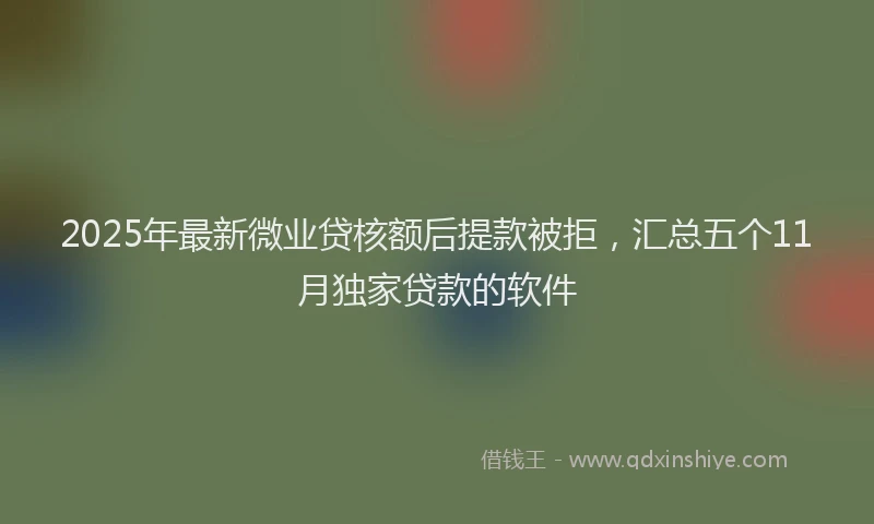 2025年最新微业贷核额后提款被拒，汇总五个11月独家贷款的软件