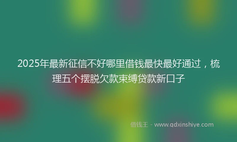 2025年最新征信不好哪里借钱最快最好通过，梳理五个摆脱欠款束缚贷款新口子