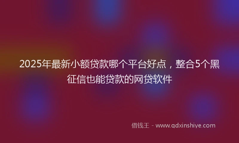 2025年最新小额贷款哪个平台好点，整合5个黑征信也能贷款的网贷软件