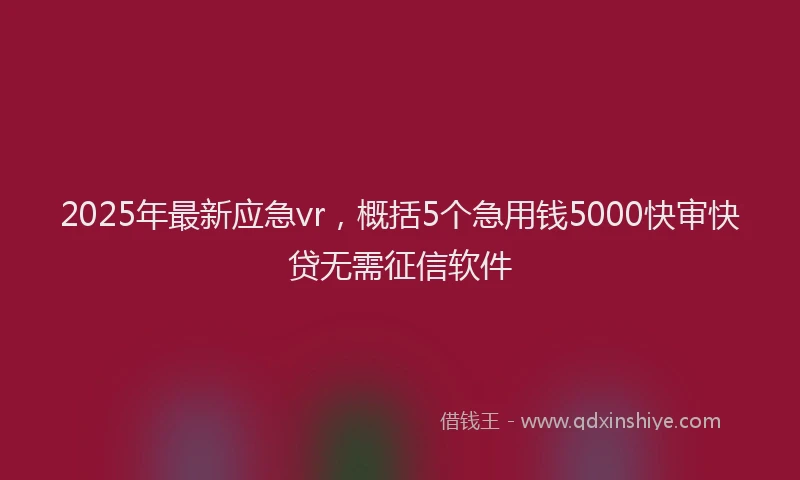 2025年最新应急vr，概括5个急用钱5000快审快贷无需征信软件