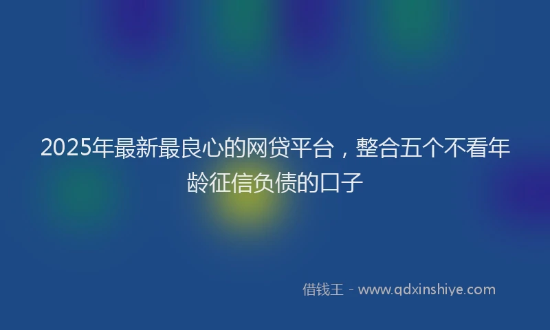 2025年最新最良心的网贷平台，整合五个不看年龄征信负债的口子