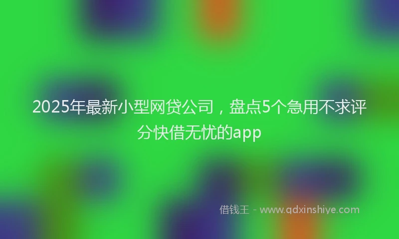 2025年最新小型网贷公司，盘点5个急用不求评分快借无忧的app