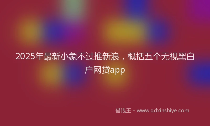 2025年最新小象不过推新浪，概括五个无视黑白户网贷app