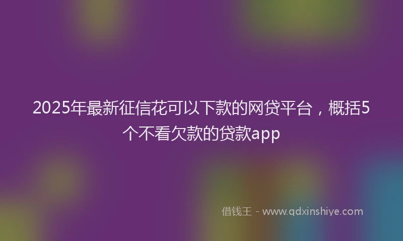 2025年最新征信花可以下款的网贷平台，概括5个不看欠款的贷款app