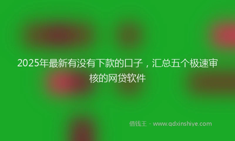 2025年最新有没有下款的口子，汇总五个极速审核的网贷软件
