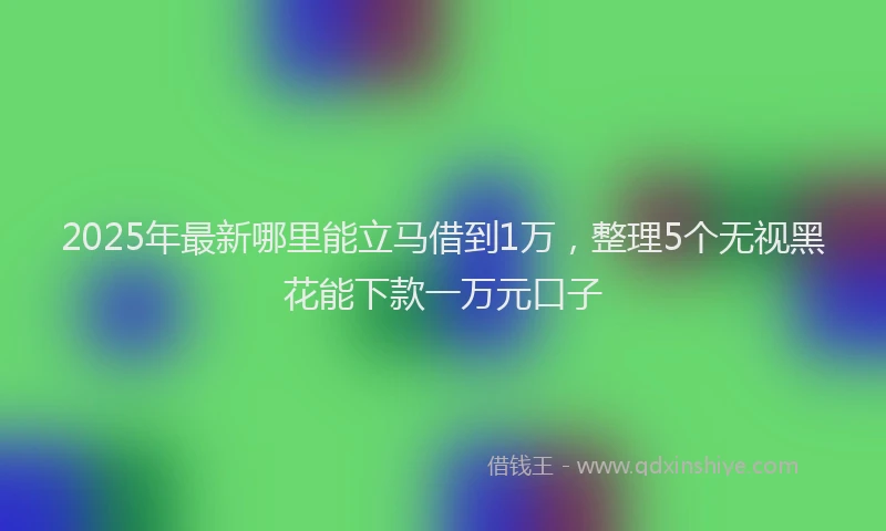 2025年最新哪里能立马借到1万，整理5个无视黑花能下款一万元口子