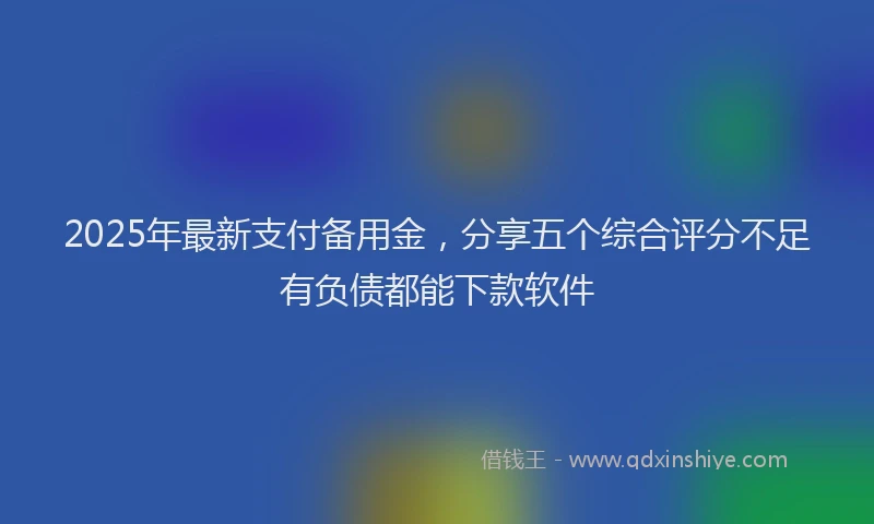 2025年最新支付备用金，分享五个综合评分不足有负债都能下款软件