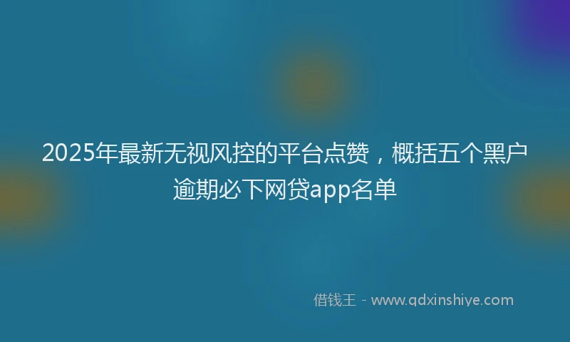 2025年最新无视风控的平台点赞，概括五个黑户逾期必下网贷app名单