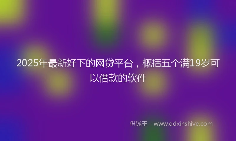 2025年最新好下的网贷平台，概括五个满19岁可以借款的软件