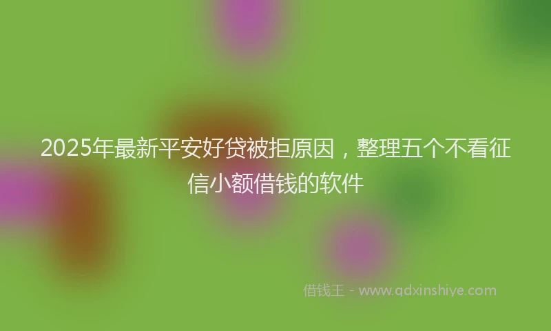 2025年最新平安好贷被拒原因，整理五个不看征信小额借钱的软件
