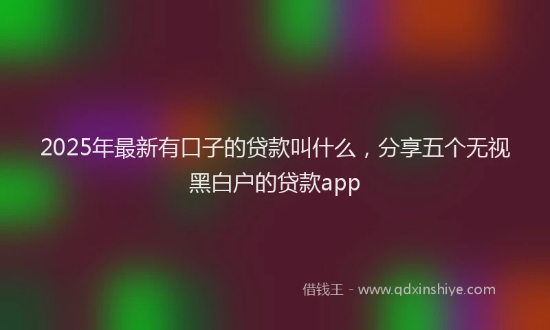 2025年最新有口子的贷款叫什么，分享五个无视黑白户的贷款app
