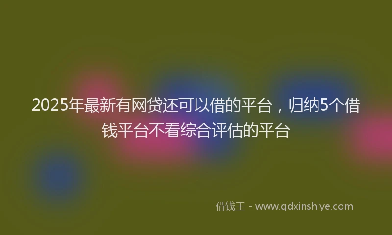 2025年最新有网贷还可以借的平台，归纳5个借钱平台不看综合评估的平台