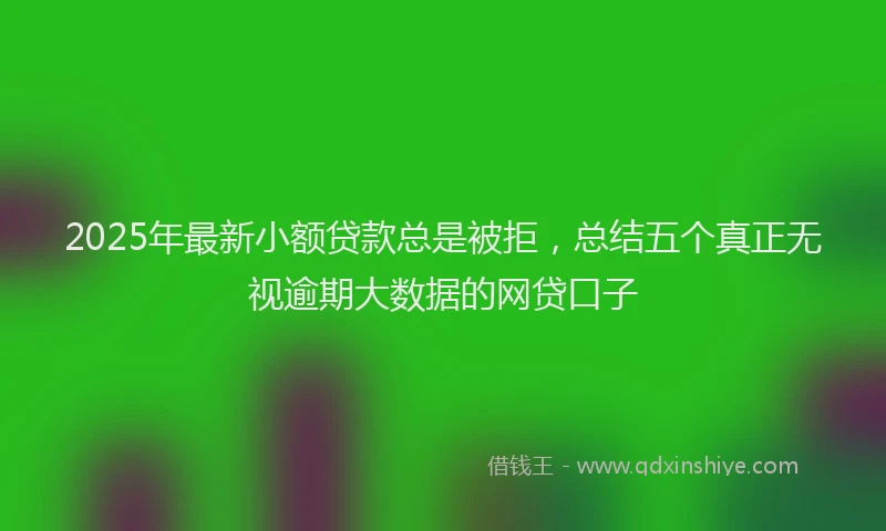 2025年最新小额贷款总是被拒，总结五个真正无视逾期大数据的网贷口子