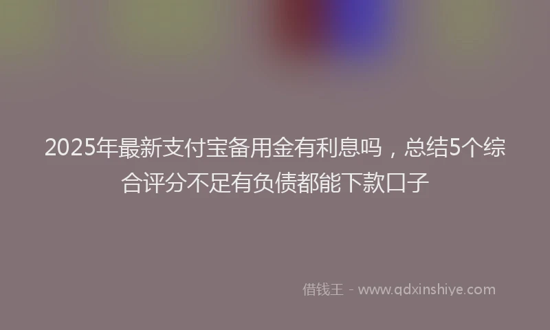2025年最新支付宝备用金有利息吗，总结5个综合评分不足有负债都能下款口子