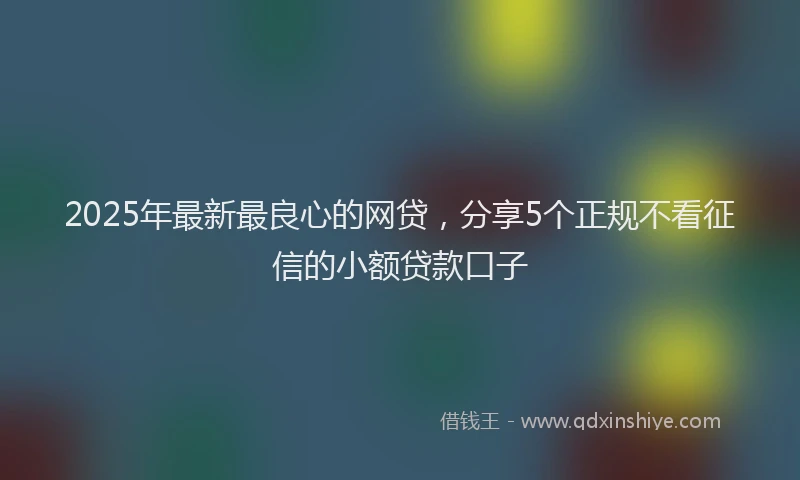 2025年最新最良心的网贷，分享5个正规不看征信的小额贷款口子
