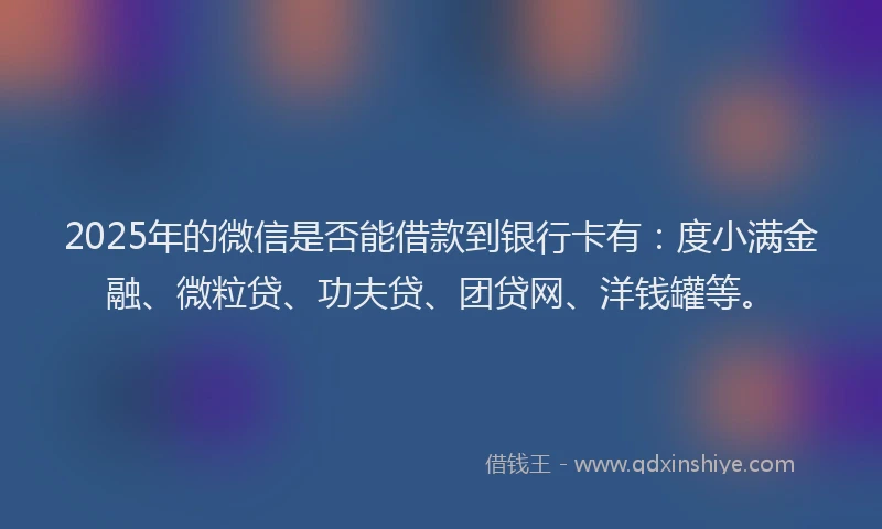 2025年的微信是否能借款到银行卡有：度小满金融、微粒贷、功夫贷、团贷网、洋钱罐等。