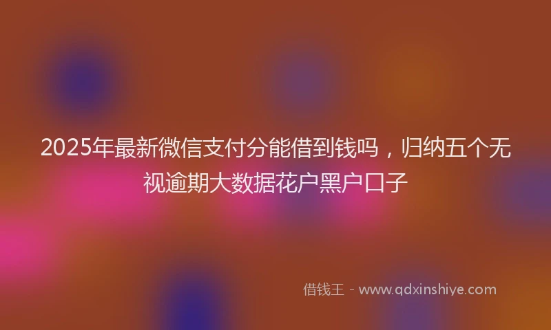 2025年最新微信支付分能借到钱吗，归纳五个无视逾期大数据花户黑户口子