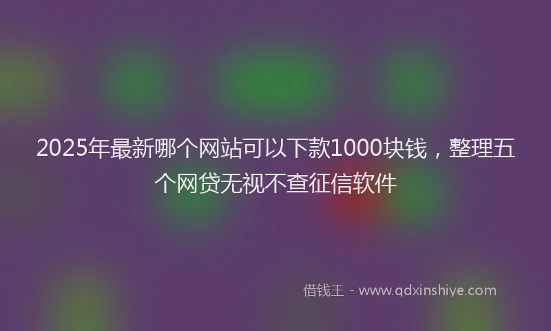 2025年最新哪个网站可以下款1000块钱，整理五个网贷无视不查征信软件