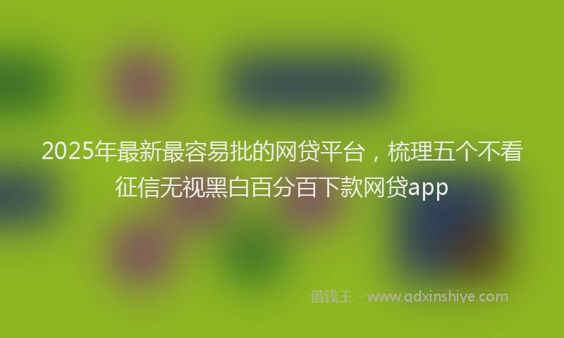 2025年最新最容易批的网贷平台，梳理五个不看征信无视黑白百分百下款网贷app