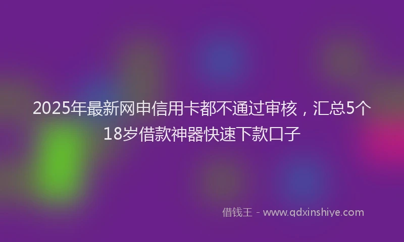 2025年最新网申信用卡都不通过审核，汇总5个18岁借款神器快速下款口子