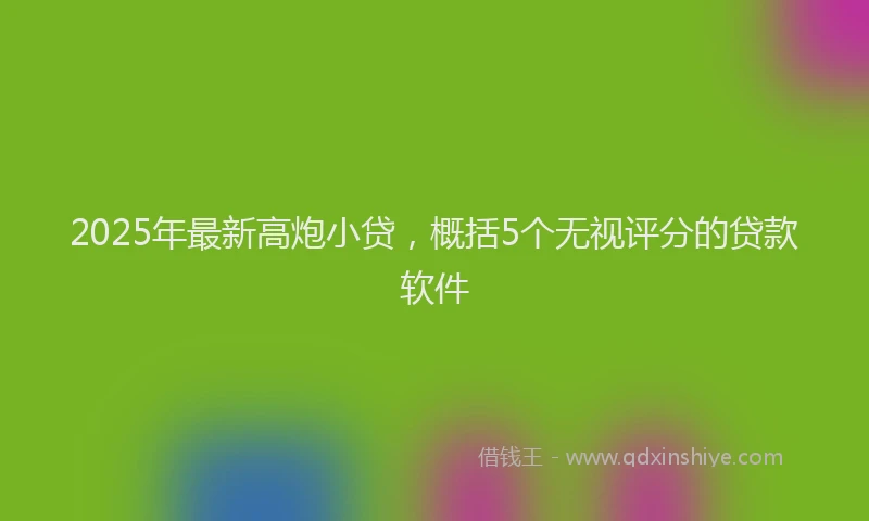 2025年最新高炮小贷，概括5个无视评分的贷款软件