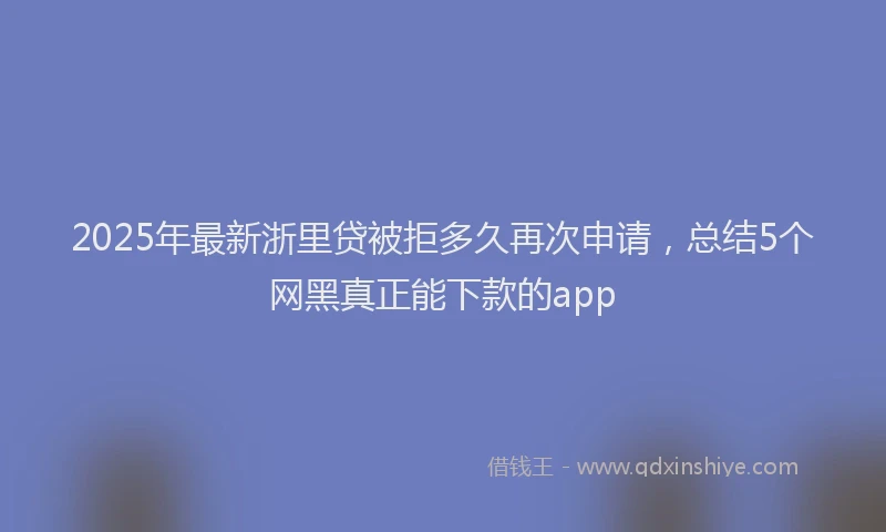 2025年最新浙里贷被拒多久再次申请，总结5个网黑真正能下款的app